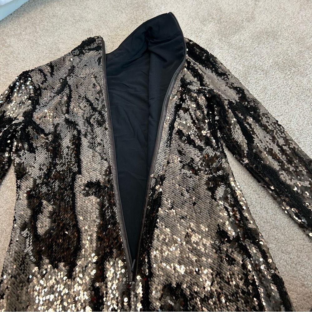 Ted Baker Womens Brookly Sequined Long Cocktail and Party Dress US 6 dark brown - Picture 7 of 15